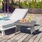 Portable PE Rattan Wicker Side Table with Metal Frame for Patio, Garden, or Pool